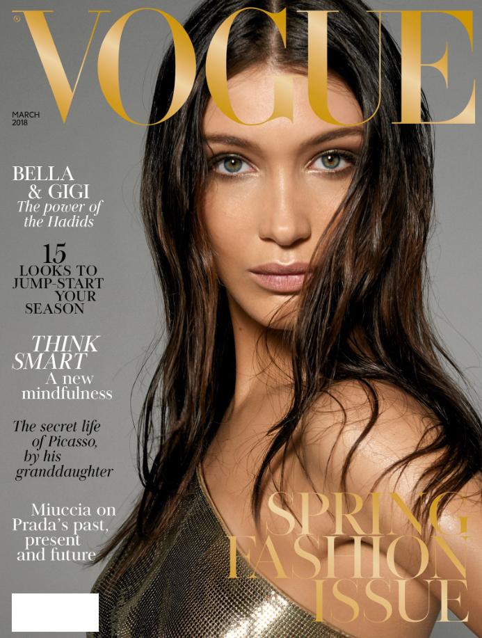 VOGUE Magazine UK March 2018 BELLA HADID by Steven Meisel