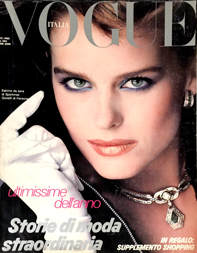 VOGUE Italia Magazine December 1982 JACKI ADAMS Helmut Newton KATHY IRELAND Renee Simonsen