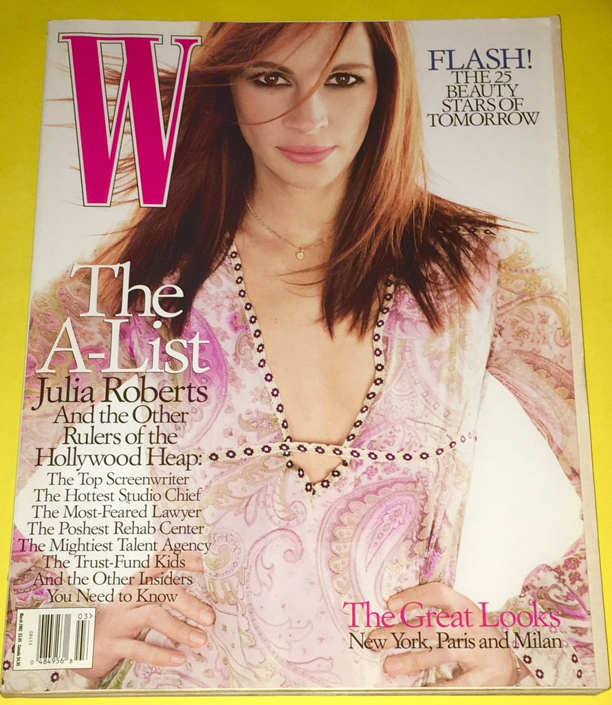 W Magazine March 2002 JULIA ROBERTS Stella Tennant MARISA BERENSON Paolo Roversi