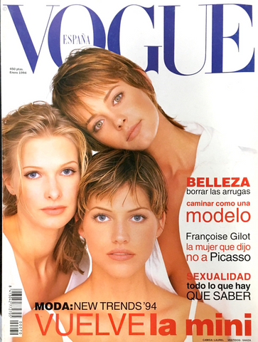 VOGUE Magazine Spain January 1994 TRICIA HELFER Valeria Mazza CHRISTINA KRUSE