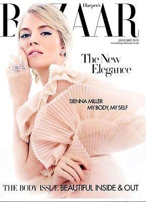 HARPER's Bazaar Magazine January 2013 SIENNA MILLER Eva Herzigova RIANNE TEN HAKEN