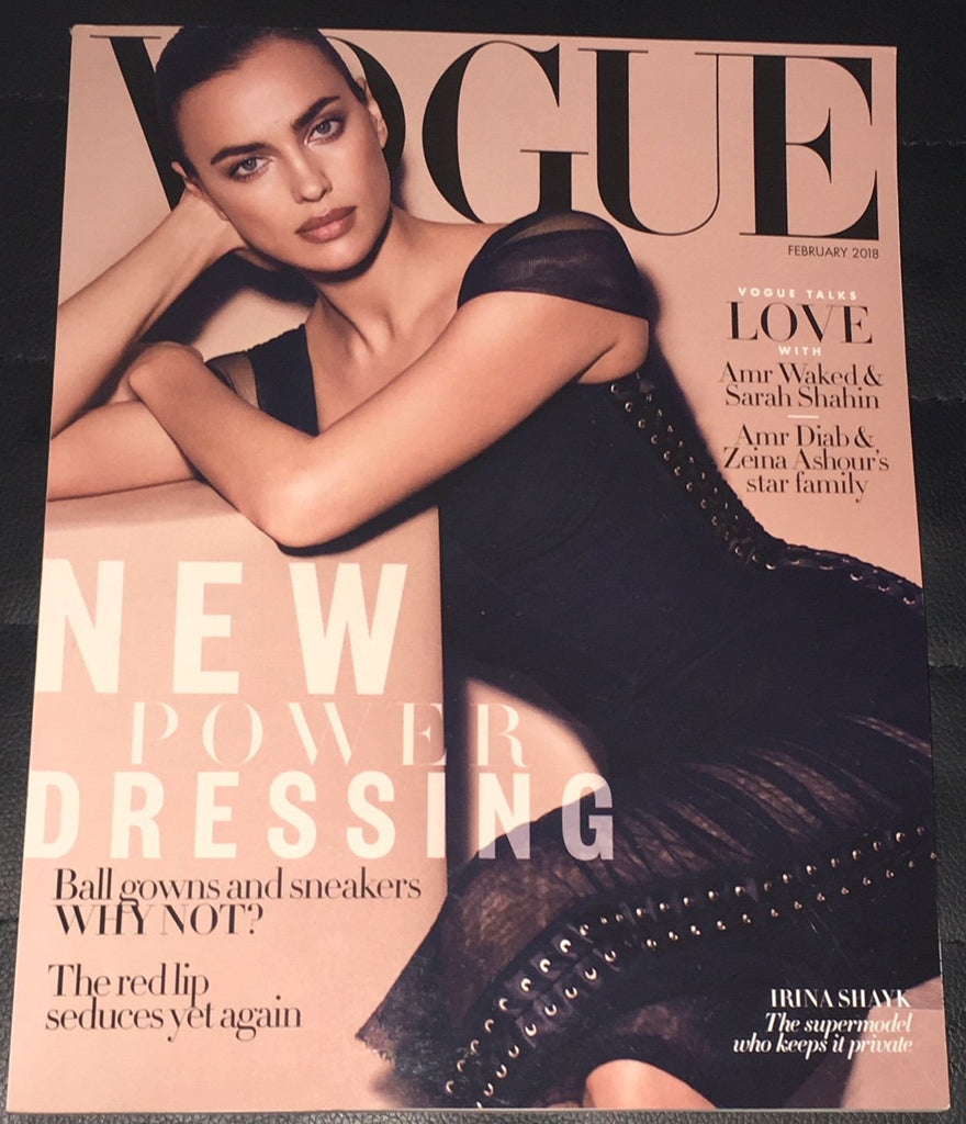 VOGUE Magazine ARABIA February 2018 IRINA SHAYK Zhenya Migovych NEELAM GILL