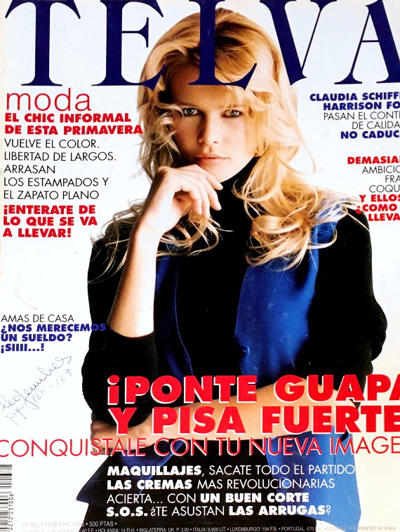TELVA Magazine February 1996 CLAUDIA SCHIFFER Patricia Velasquez JUDIT MASCO