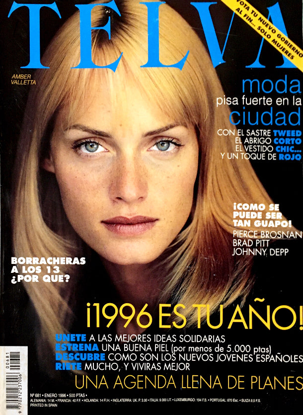 TELVA Magazine January 1996 AMBER VALLETTA by ALEJANDRO CABRERA