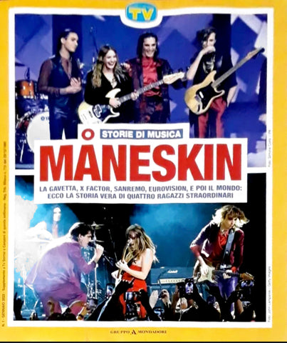 MANESKIN TV Sorrisi e Canzoni Italian Magazine 2021 supplement 50 Pages + Poster [ Damiano David Victoria De Angelis Thomas Raggi Ethan Torchio ]