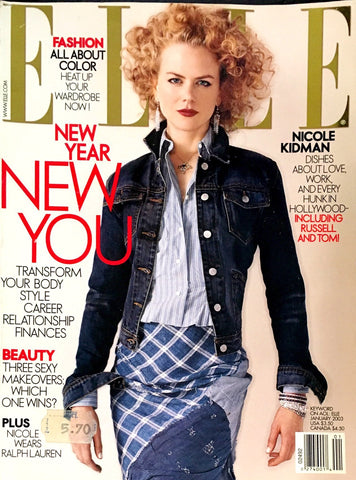 ELLE Magazine US January 2003 NICOLE KIDMAN Gisele Bundchen ADRIANA LIMA Amy Lemons