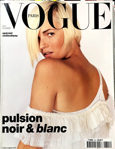 VOGUE Paris Magazine February 2001 KATE MOSS Stephanie Seymour KAREN ELSON