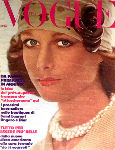 VOGUE Magazine Italia February 1974 PATRICIA DOW Charly Stember GUNILLA LINDBLAD