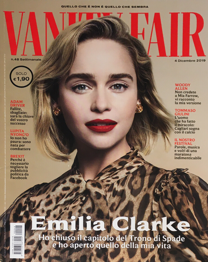 Vanity Fair Italia Magazine December 2019 EMILIA CLARKE Adam Driver ANNA MILA
