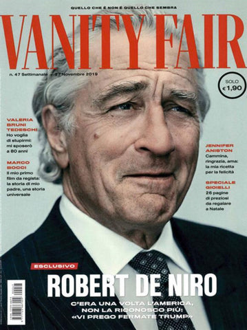 Vanity Fair Italia Magazine November 2019 ROBERT DE NIRO Jennifer Aniston MIRREN