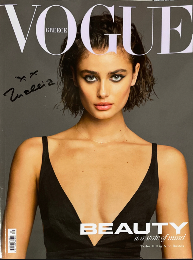 VOGUE Greece Magazine January 2021 TAYLOR HILL Hand Signed by the Editor-in-Chief, Thaleia Karafyllidou