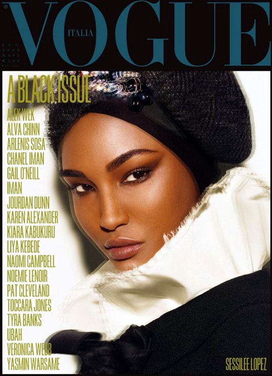 VOGUE Italia Magazine July 2008 The Black Issue SESSILEE LOPEZ Cover F