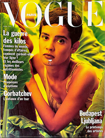 VOGUE Paris Magazine April 1990 NADEGE Linda Evangelista KARA YOUNG