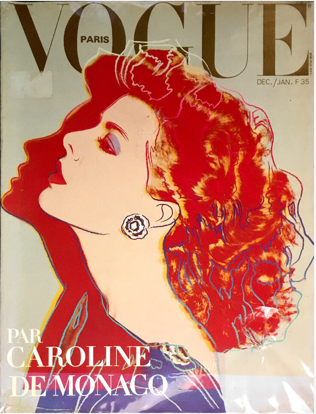 VOGUE Paris Magazine December 1983 CAROLINE DE MONACO by ANDY WARHOL Guy Bourdin