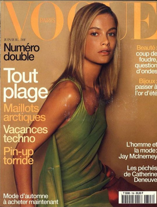 VOGUE Magazine Paris June 1999 CAROLYN MURPHY Aurelie Claudel MAY ANDERSEN