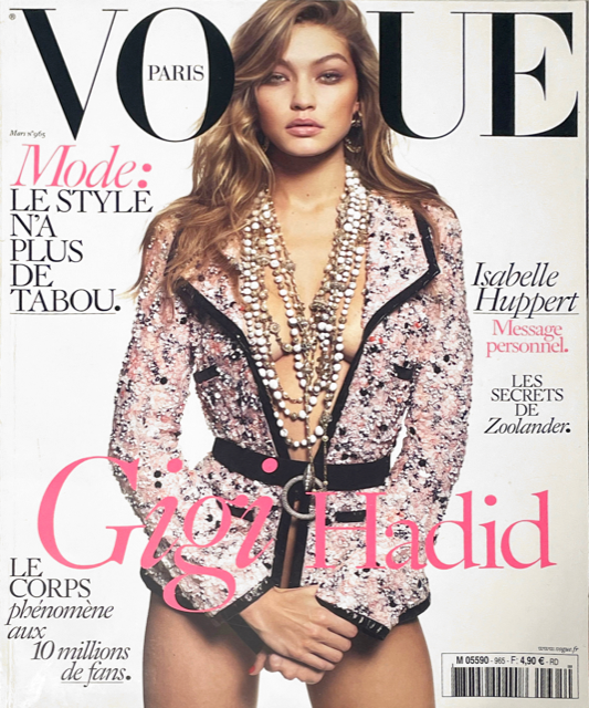 VOGUE Magazine Paris March 2016 GIGI HADID Eva Herzigova IRINA SHAYK Valade