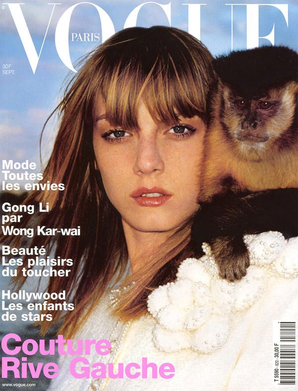 VOGUE Magazine Paris September 2001 ANGELA LINDVALL Helmut Newton GONG LI