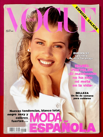 VOGUE Magazine Spain February 1992 DANIELA PESTOVA Basia Milewicz MARCO GLAVIANO