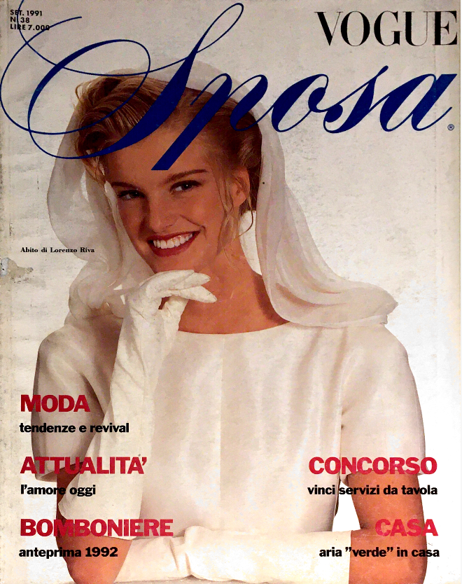 VOGUE Magazine Italia SPOSA Wedding BRIDE September 1991