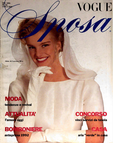 VOGUE Magazine Italia SPOSA Wedding BRIDE September 1991