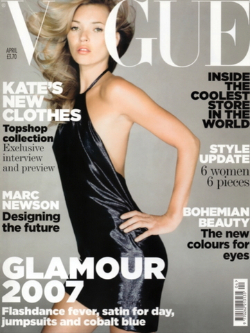 VOGUE Magazine UK April 2007 KATE MOSS Angela Lindvall MILLA JOVOVICH Anja Rubik