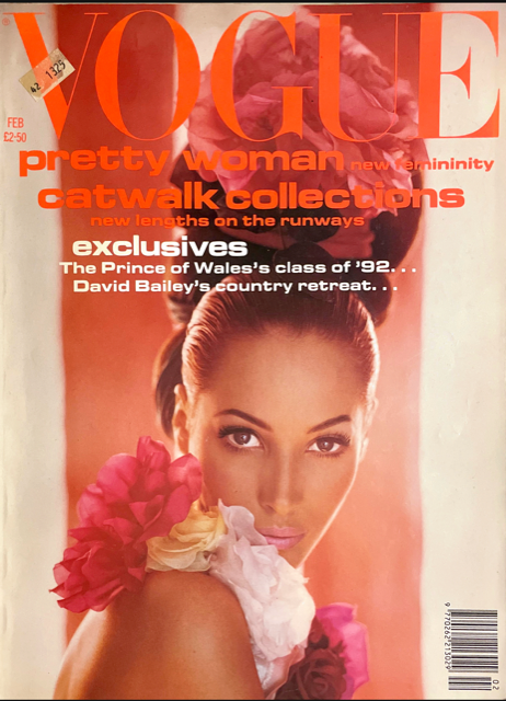 VOGUE Magazine UK February 1992 CHRISTY TURLINGTON Helena Christensen NIKI TAYLOR