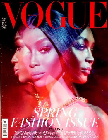 VOGUE UK Magazine March 2019 NAOMI CAMPBELL Karen Elson LIYA KEBEDE Gillian Anderson