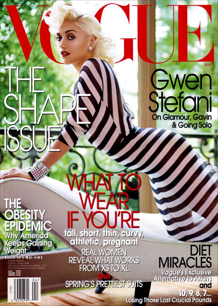 VOGUE US Magazine April 2004 GWEN STEFANI Isabeli Fontana DARIA WERBOWY
