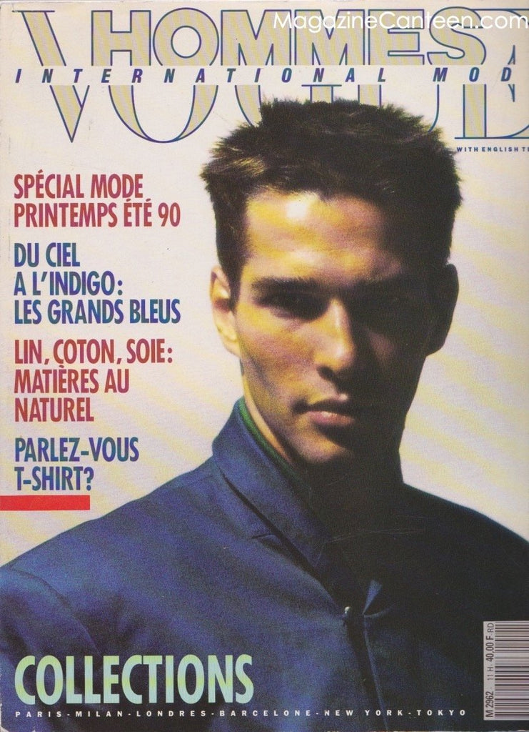 VOGUE Hommes International Magazine ALBERT DELEGUE Spring Summer 1990