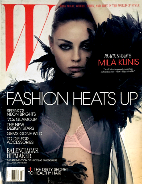 W Magazine March 2011 MILA KUNIS Anja Rubik ARIZONA MUSE Adriana Lima NATASHA POLY