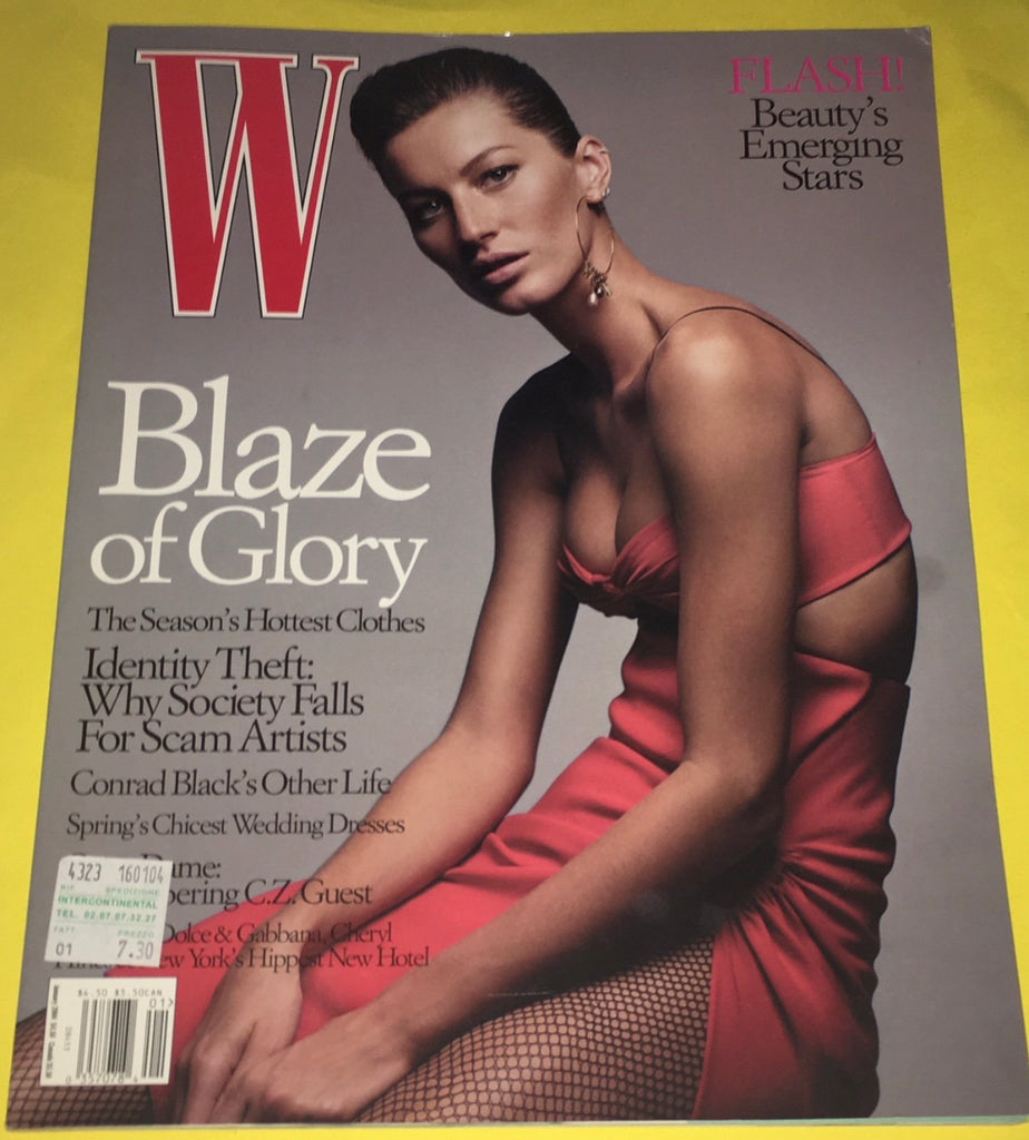 W Magazine January 2004 GISELE BUNDCHEN Angela Lindvall JULIA STEGNER C. Z. Guest