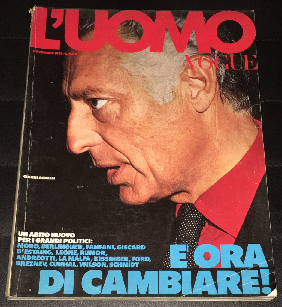 L'UOMO VOGUE Magazine November 1975 GIANNI AGNELLI Vintage Men's Fashion