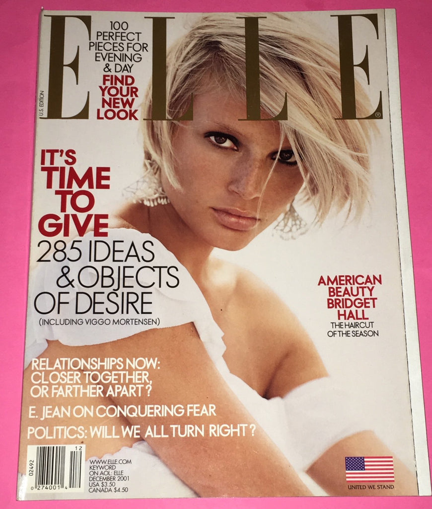 ELLE US Magazine December 2001 BRIDGET HALL Aurelie Claudel GILLES BENSIMON