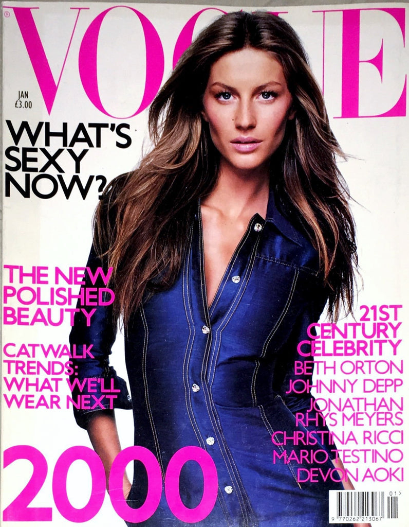 VOGUE Magazine UK January 2000 GISELE BUNDCHEN Shalom Harlow FRANKIE RAYDER