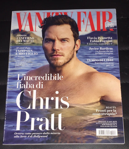 VANITY FAIR Italia magazine April 2017 CHRIS PRATT Javier Bardem BRITT ROBERTSON