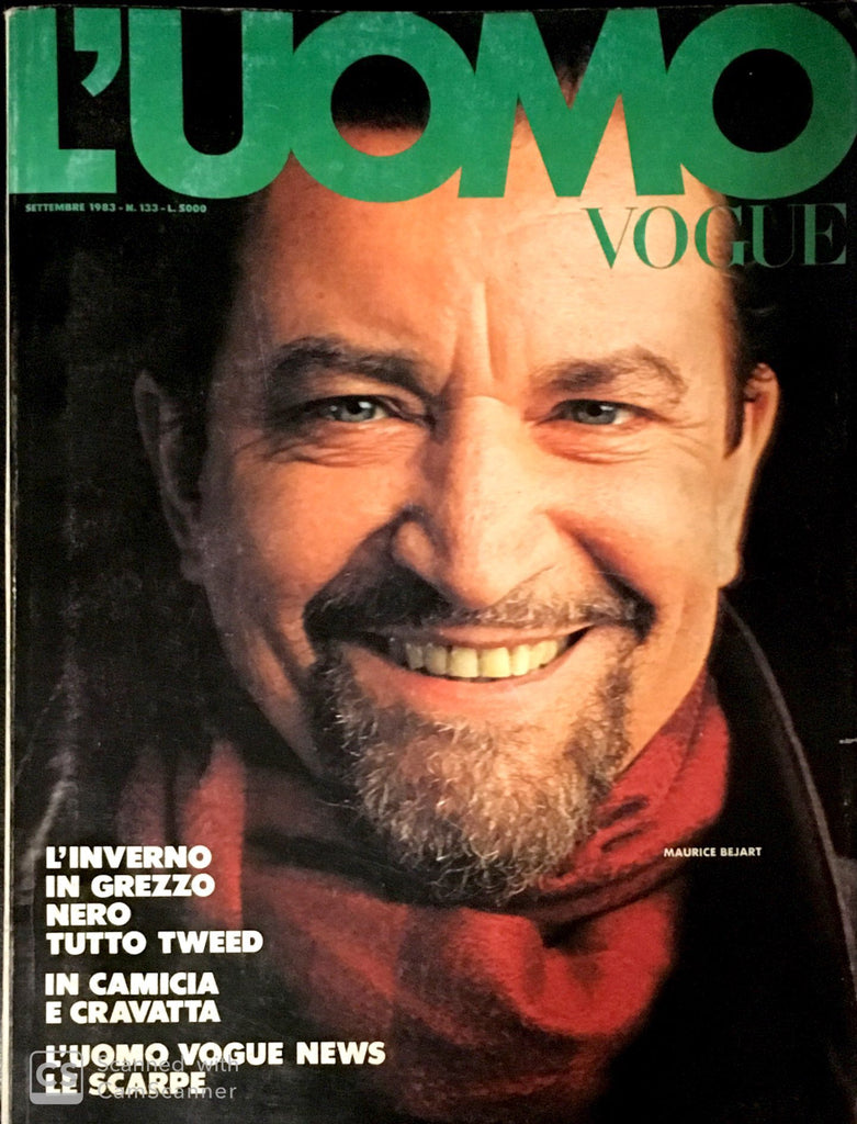 L'UOMO VOGUE Magazine September 1983 MAURICE BEJART