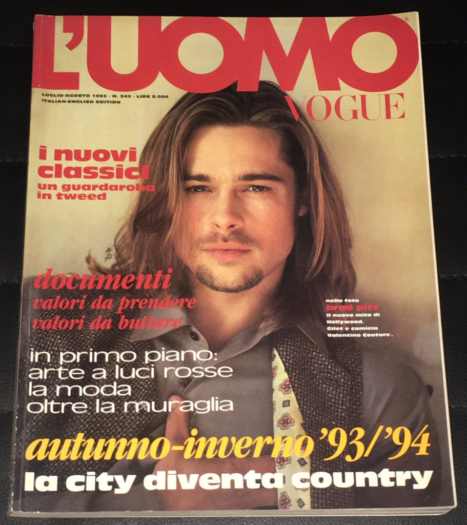 L'UOMO VOGUE Magazine July 1993 BRAD PITT Boy George RAZ DEGAN