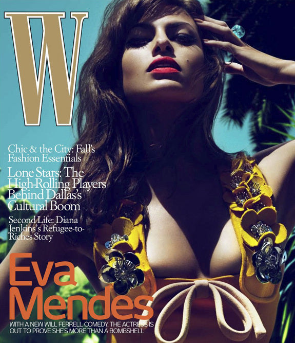 W Magazine July 2010 EVA MENDES Jessica Stam KAROLINA KURKOVA Juergen Teller