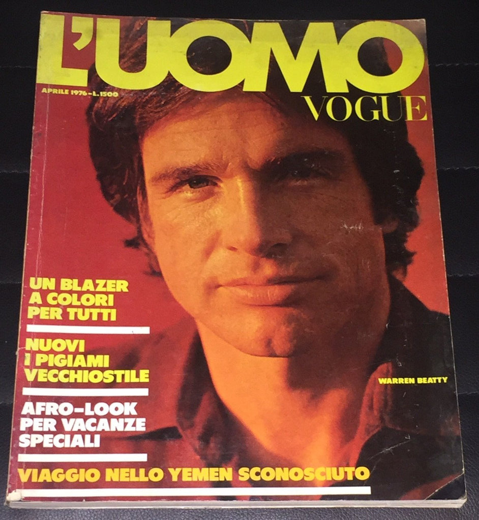 L'UOMO VOGUE Magazine April 1976 WARREN BEATTY Bryan Ferry