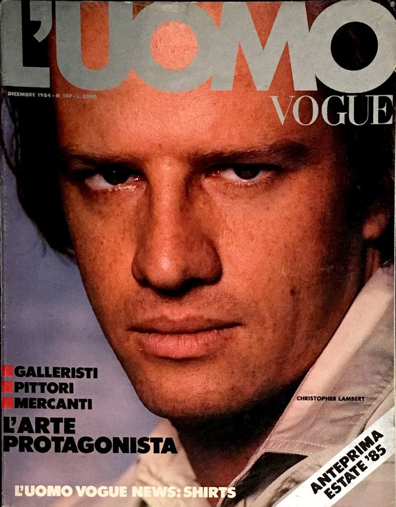 L'UOMO VOGUE Magazine December 1984 CHRISTOPHER LAMBERT Aldo Fallai OLIVIERO TOSCANI