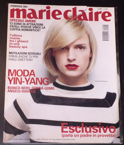 Marie Claire Italia magazine February 2001 JACQUETTA WHEELER Eva Herzigova HILARY RHODA Zoe Gaze - magazinecult
