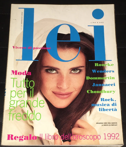 LEI Magazine January 1992 MICKEY ROURKE Oliviero Toscani MILLA JOVOVICHH