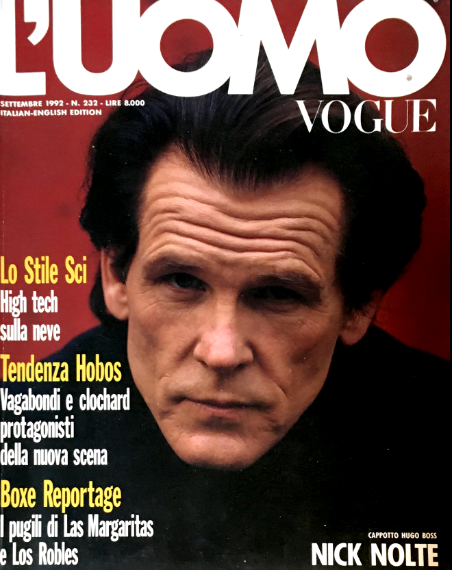 L' UOMO VOGUE Magazine September 1992 NICK NOLTE Amber Smith DON KING