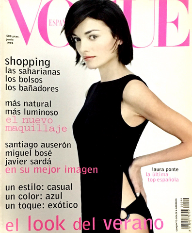 VOGUE Magazine Spain June 1996 LAURA PONTE Tatjana Patitz SHALOM HARLOW Jose Manuel Ferrater