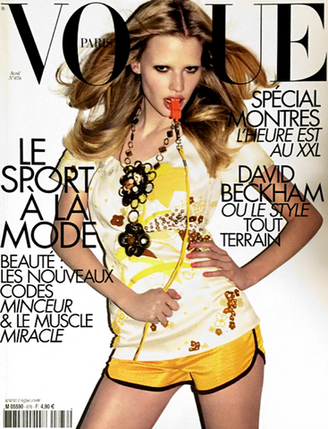 VOGUE Magazine Paris April 2007 LARA STONE Malgosia Bela ISELIN STEIRO Jessica Stam