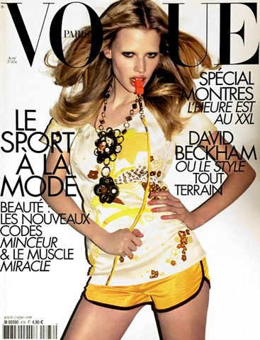 VOGUE Paris Magazine April 2007 LARA STONE Malgosia Bela ISELIN STEIRO Jessica Stam