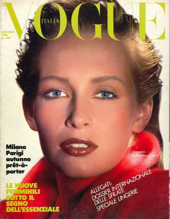 VOGUE Italia Magazine July 1986 ESTELLE LEFEBURE Tatiana Patitz MCMENAMY Talisa Soto