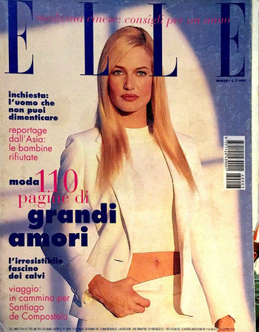 ELLE Italia Magazine March 1996 KAREN MULDER Valeria Mazza SUSAN HOLMES Kati Tastet - magazinecult