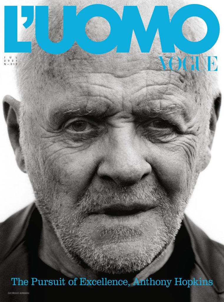L'UOMO VOGUE Magazine July 2021 ANTHONY HOPKINS Brand New COVER 4 English Text