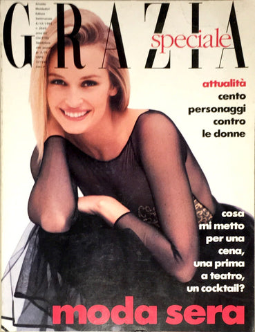 GRAZIA Italia Magazine December 1991 ESTELLE LEFEBURE Isabella Rossellini ANGIE EVERHART